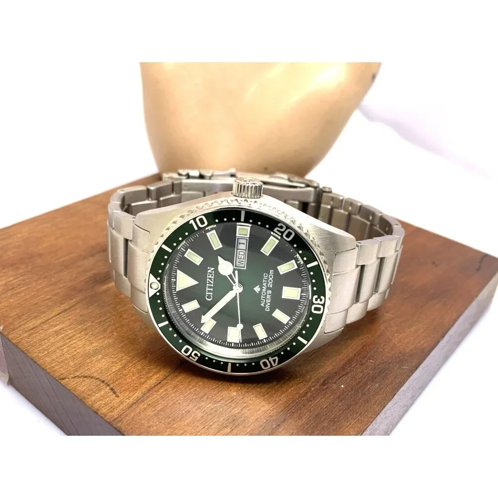 Citizen Men's Watch NY0121-50X Promaster Automatic Diver Green Dial Steel 41mm